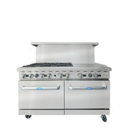Atosa CookRite AGR-6B24GR 60" Gas Range with 6 Open Burners & 24" Griddle, 294,000 BTU