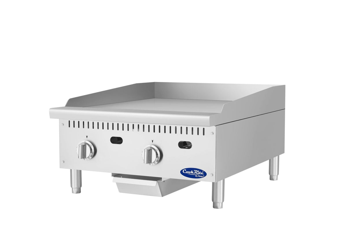 Atosa CookRite ATG-2424-S 24" Thermostatic Polished Steel Griddle, 60,000 BTU