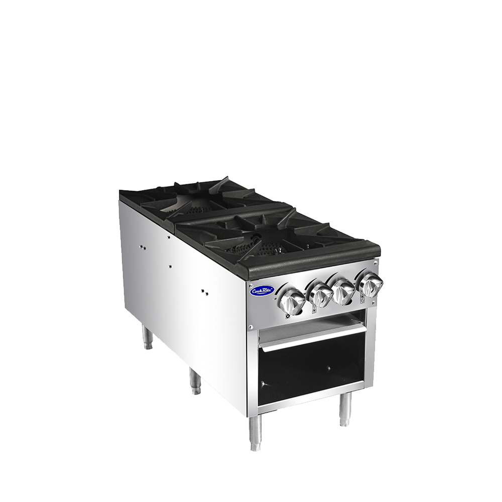 Atosa CookRite ATSP-18-2 18" Double Stock Pot Stove, Standard Height, 160,000 BTU