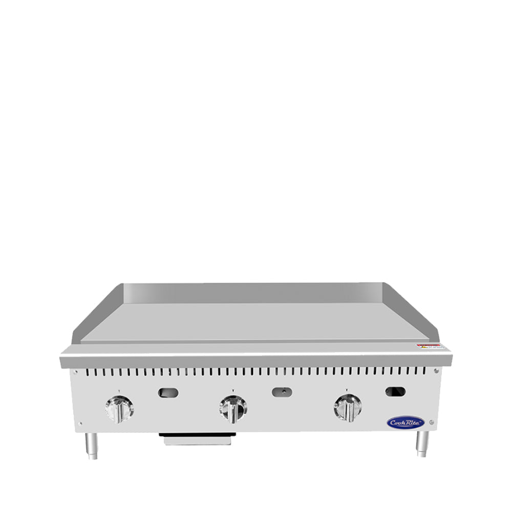 Atosa CookRite ATTG-36 36" Thermostatic Griddle with 1" Griddle Plate, 75,000 BTU