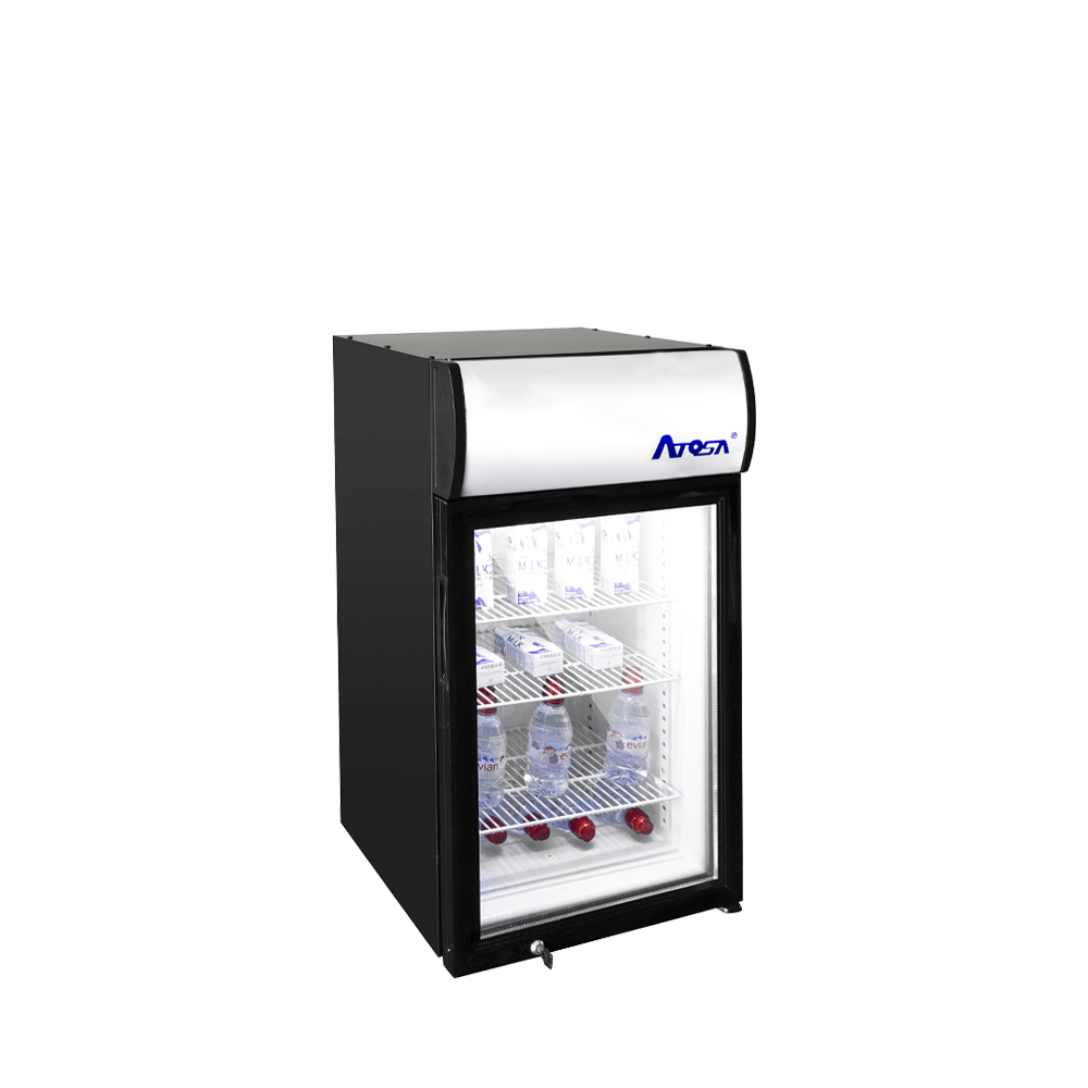 Atosa CTD-3S 18" Countertop Glass Door Merchandiser Cooler with Lighted Header (4.6 cu ft)