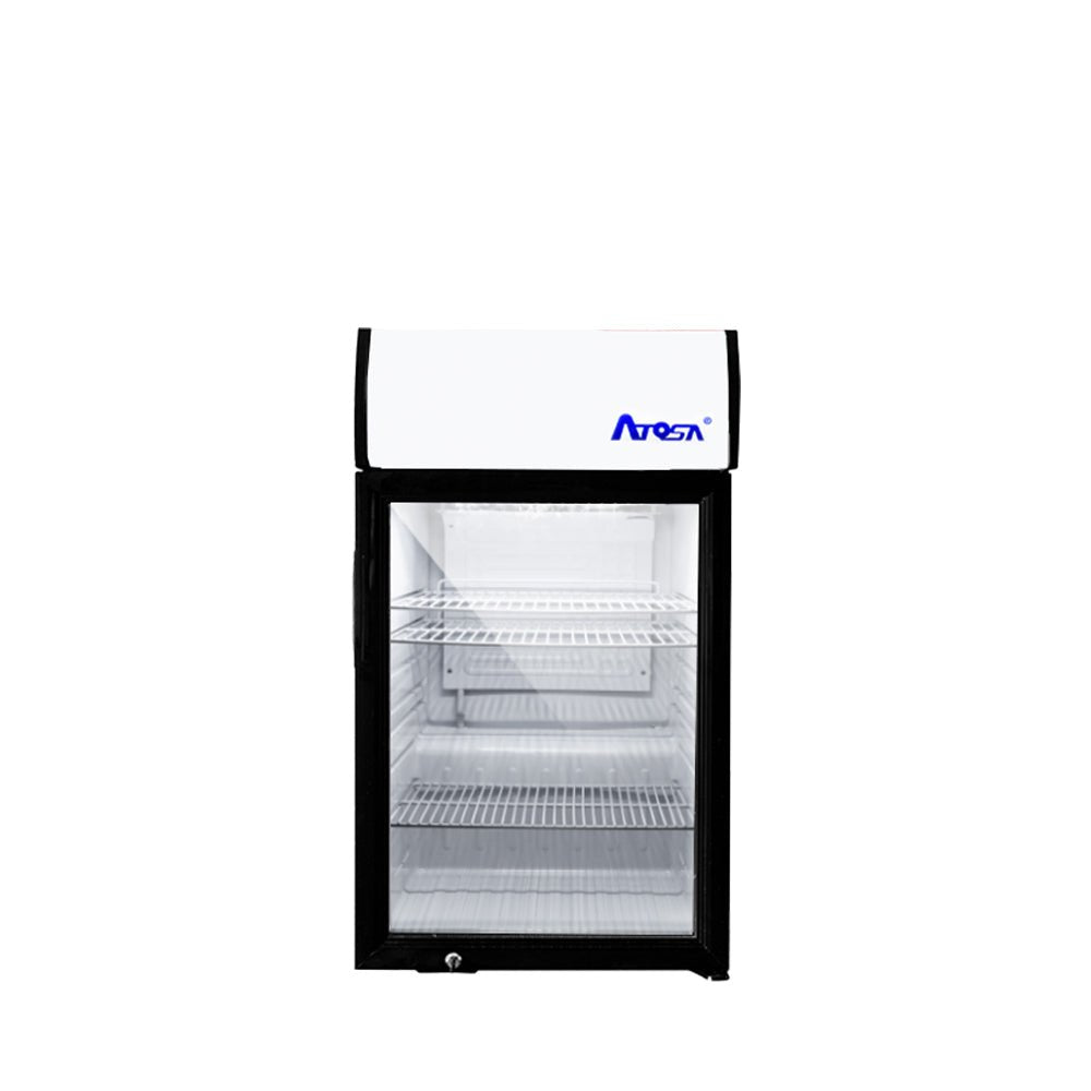 Atosa CTD-3S 18" Countertop Glass Door Merchandiser Cooler with Lighted Header (4.6 cu ft)