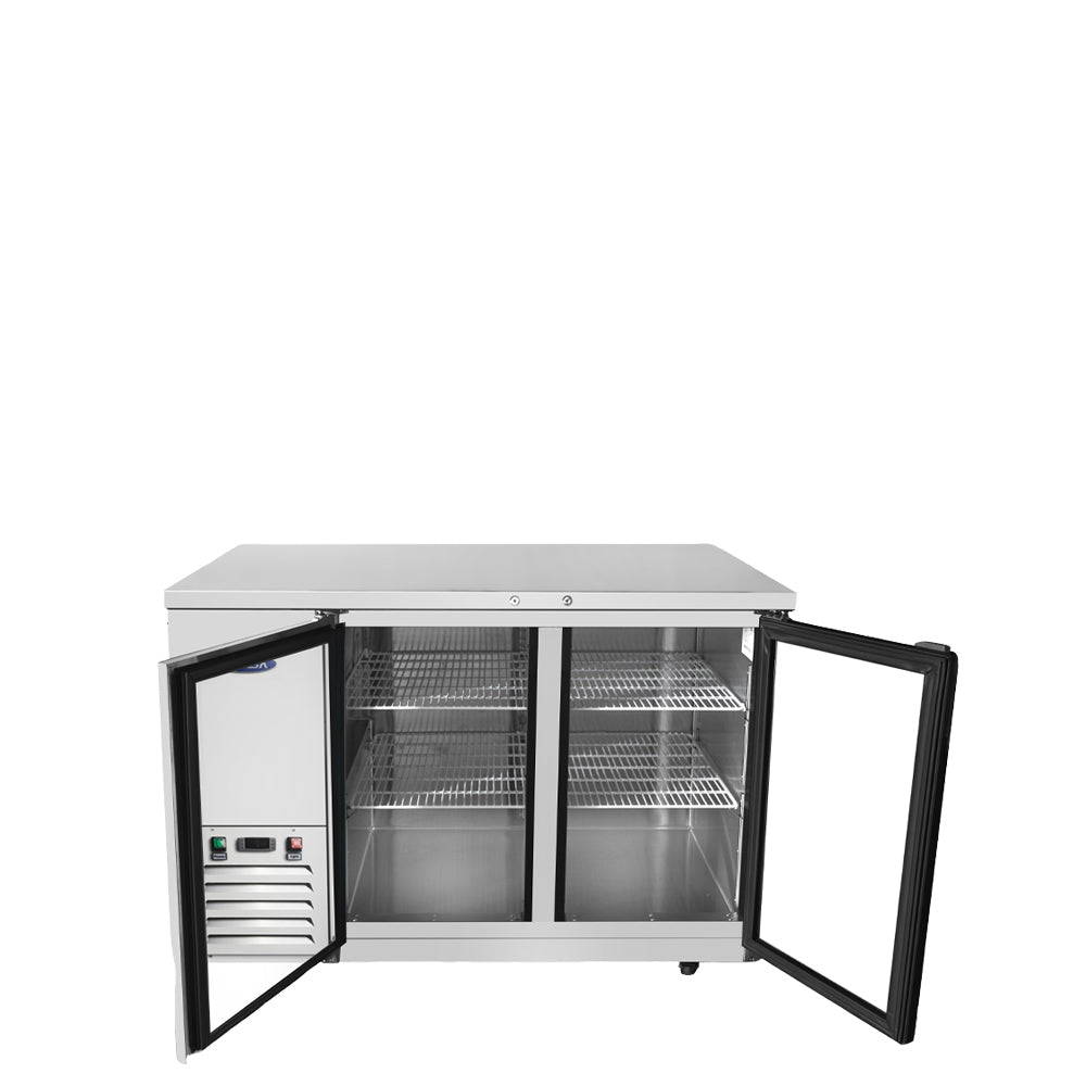 Atosa MBB48GGR 48" Back Bar Cooler with Glass Doors, 12.9 Cu. Ft.