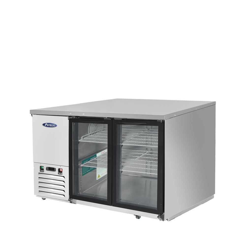 Atosa MBB48GGR 48" Back Bar Cooler with Glass Doors, 12.9 Cu. Ft.