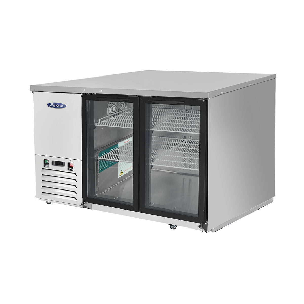 Atosa MBB59GGR 59" Back Bar Cooler with Glass Doors, 17.3 Cu. Ft.