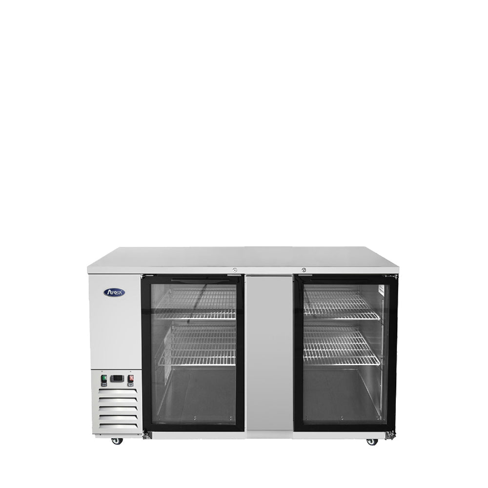 Atosa MBB69GGR 69" Back Bar Cooler with Glass Doors, 21.5 Cu. Ft.