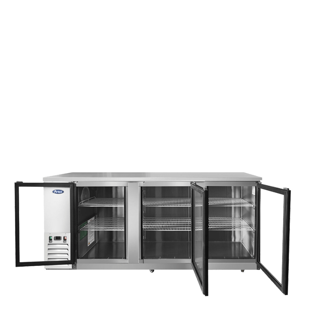 Atosa MBB90GGR 90" Back Bar Cooler with Glass Doors, 30.1 Cu. Ft.