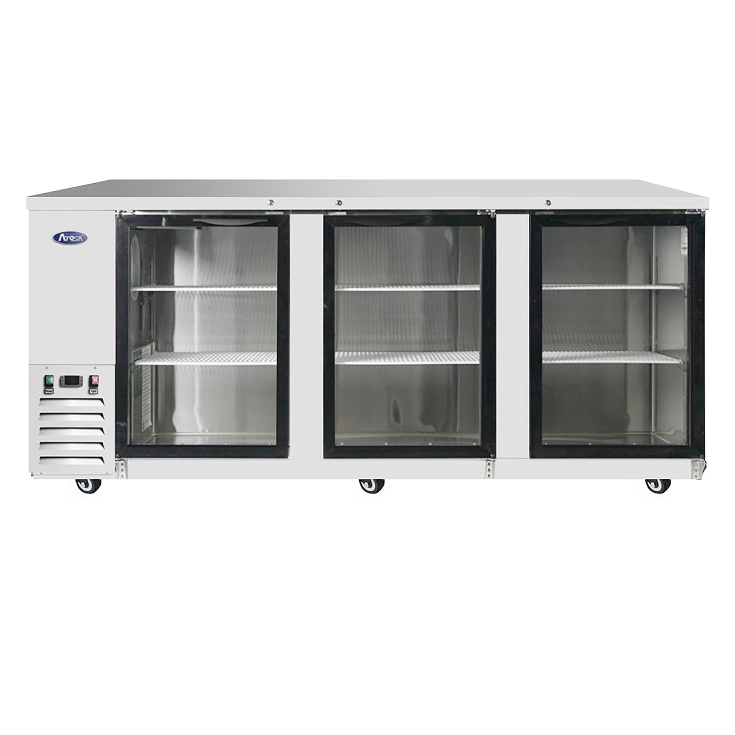 ATOSA MBB90GGR 90 Inch - 3 Glass Door Back Bar Cooler