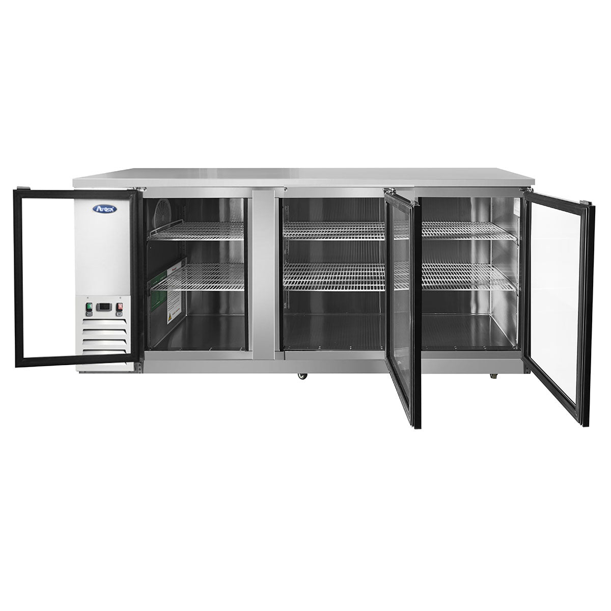 ATOSA MBB90GGR 90 Inch - 3 Glass Door Back Bar Cooler
