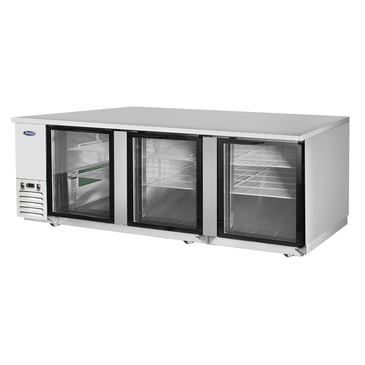 ATOSA MBB90GGR 90 Inch - 3 Glass Door Back Bar Cooler