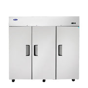 Atosa MBF8003GR 78" Top Mount 3-Door Reach-In Freezer, 64.9 Cu. Ft.