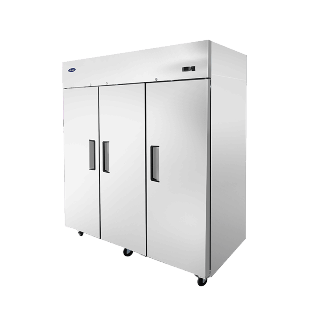 Atosa MBF8003GR 78" Top Mount 3-Door Reach-In Freezer, 64.9 Cu. Ft.