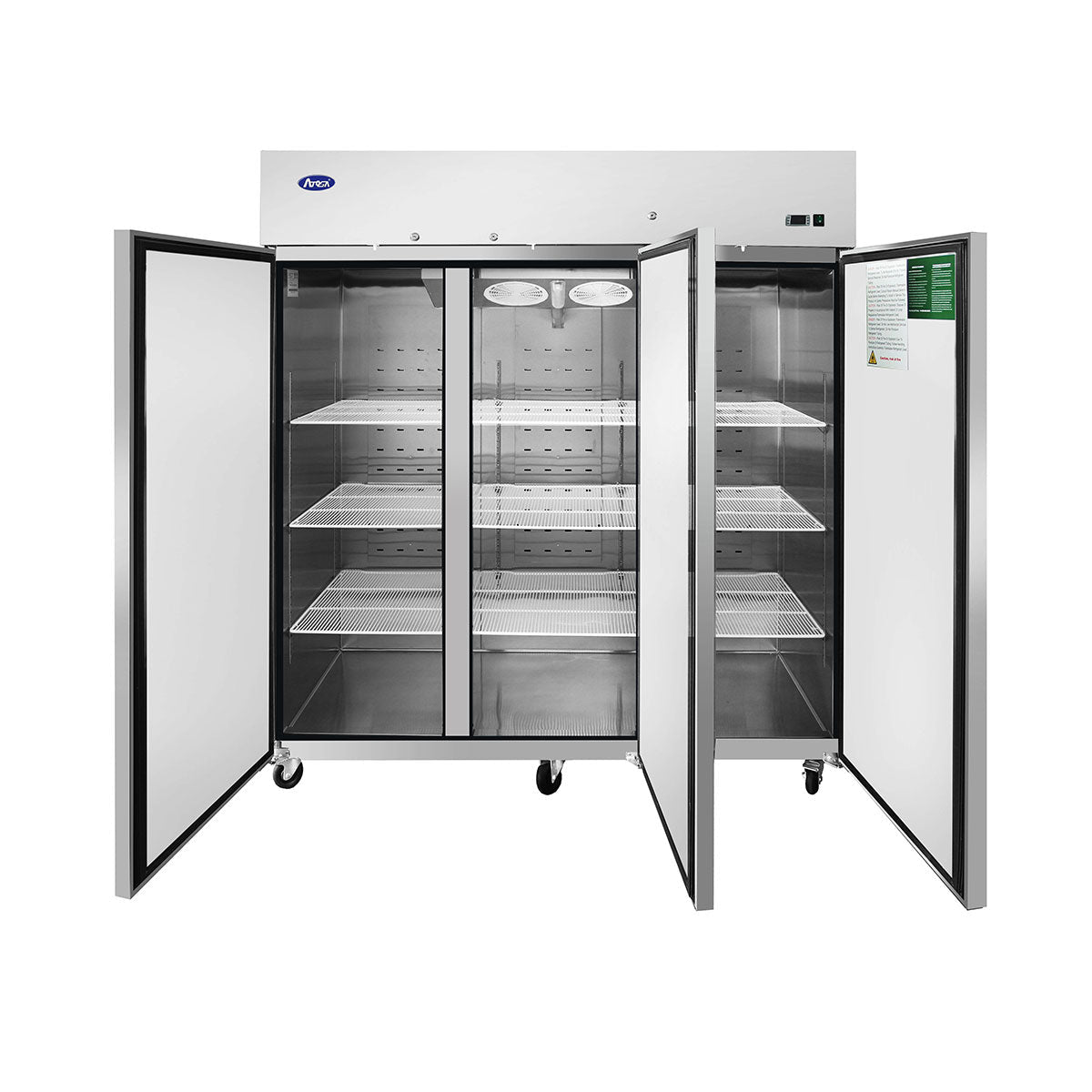 Atosa MBF8006GR 78" Top Mount 3-Door Reach-In Refrigerator, 64.9 Cu. Ft.
