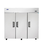 Atosa MBF8006GR 78" Top Mount 3-Door Reach-In Refrigerator, 64.9 Cu. Ft.
