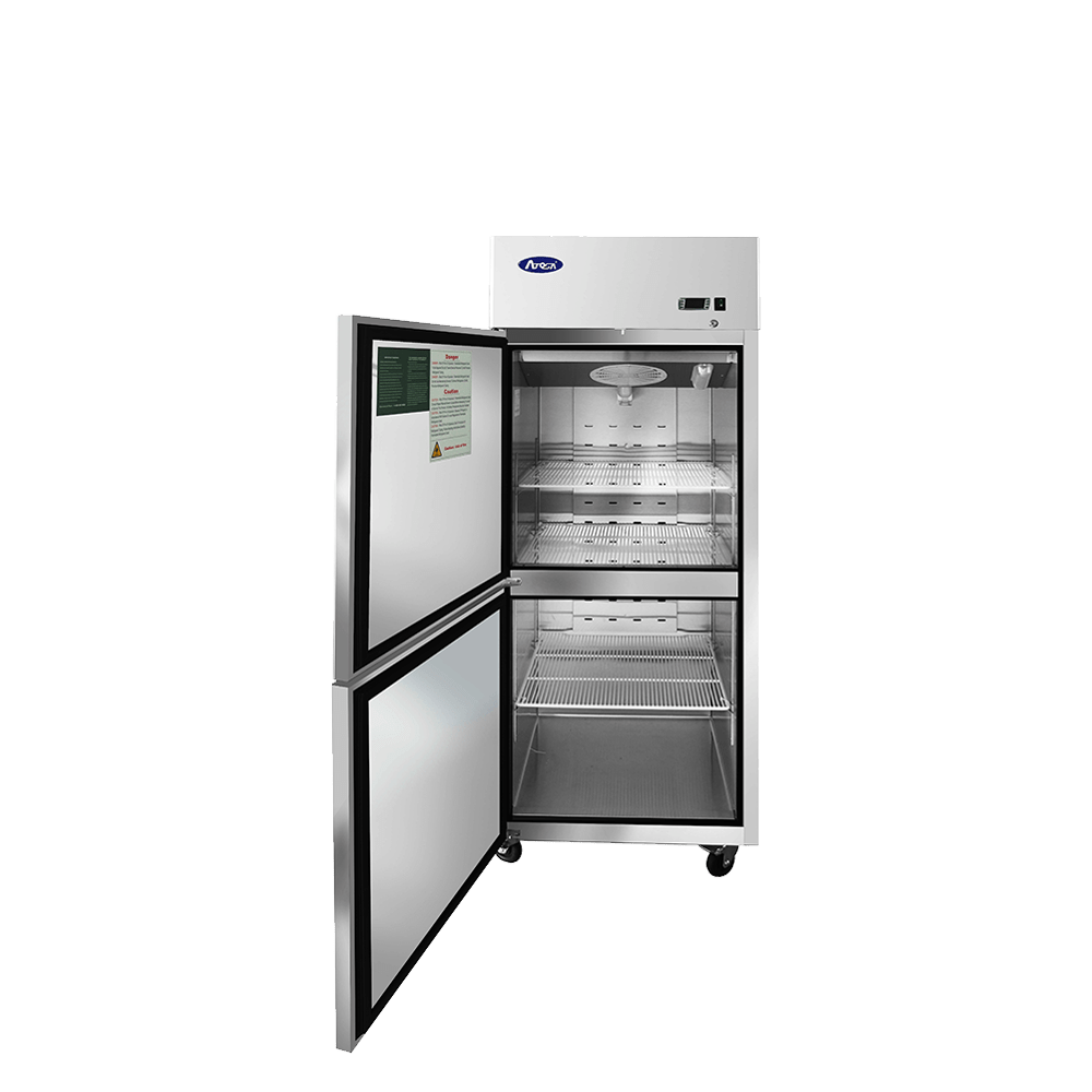 Atosa MBF8007GRL 29" Top Mount 2 Divided Door Reach-In Freezer, Left-Hand Hinge, 21.4 Cu. Ft.