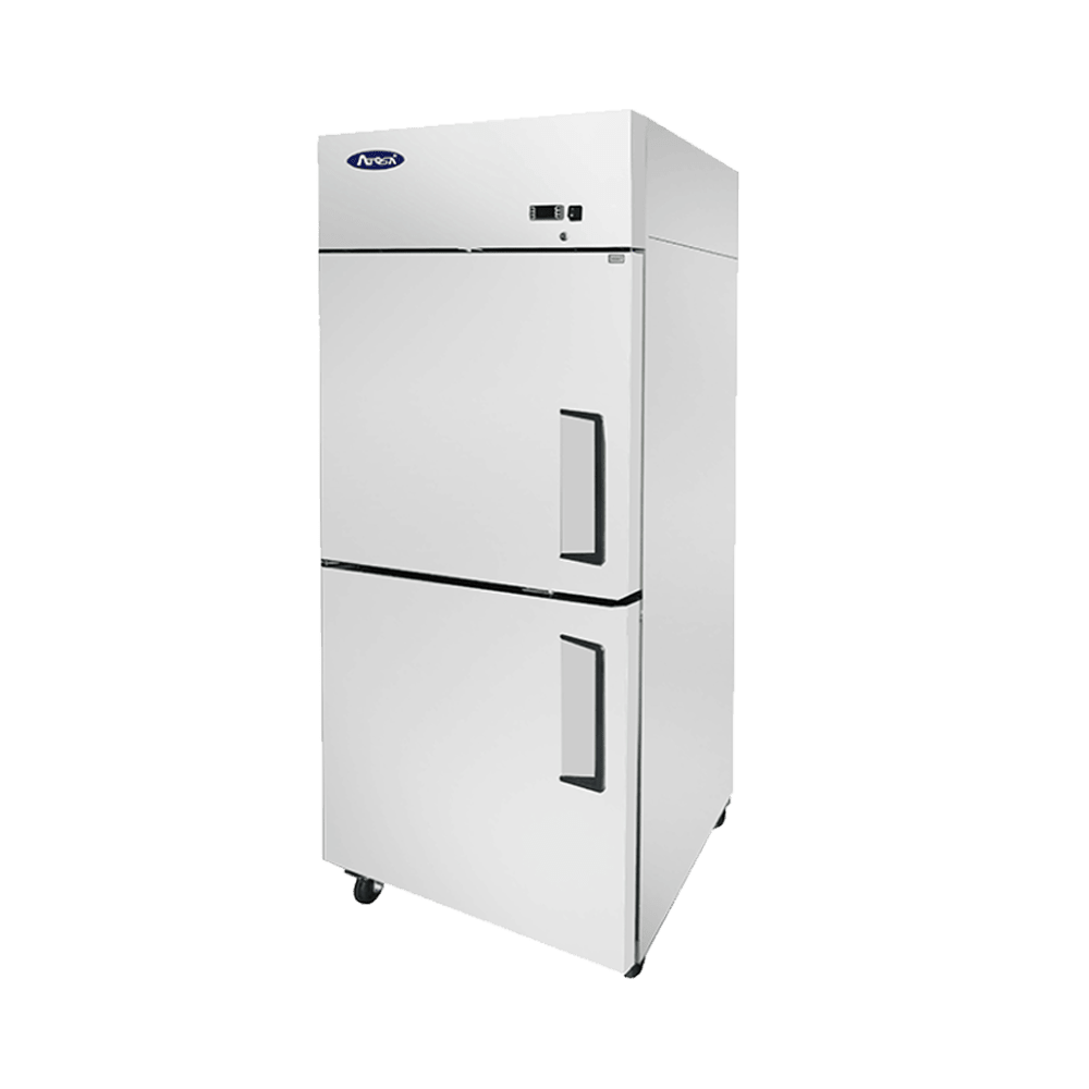 Atosa MBF8007GRL 29" Top Mount 2 Divided Door Reach-In Freezer, Left-Hand Hinge, 21.4 Cu. Ft.