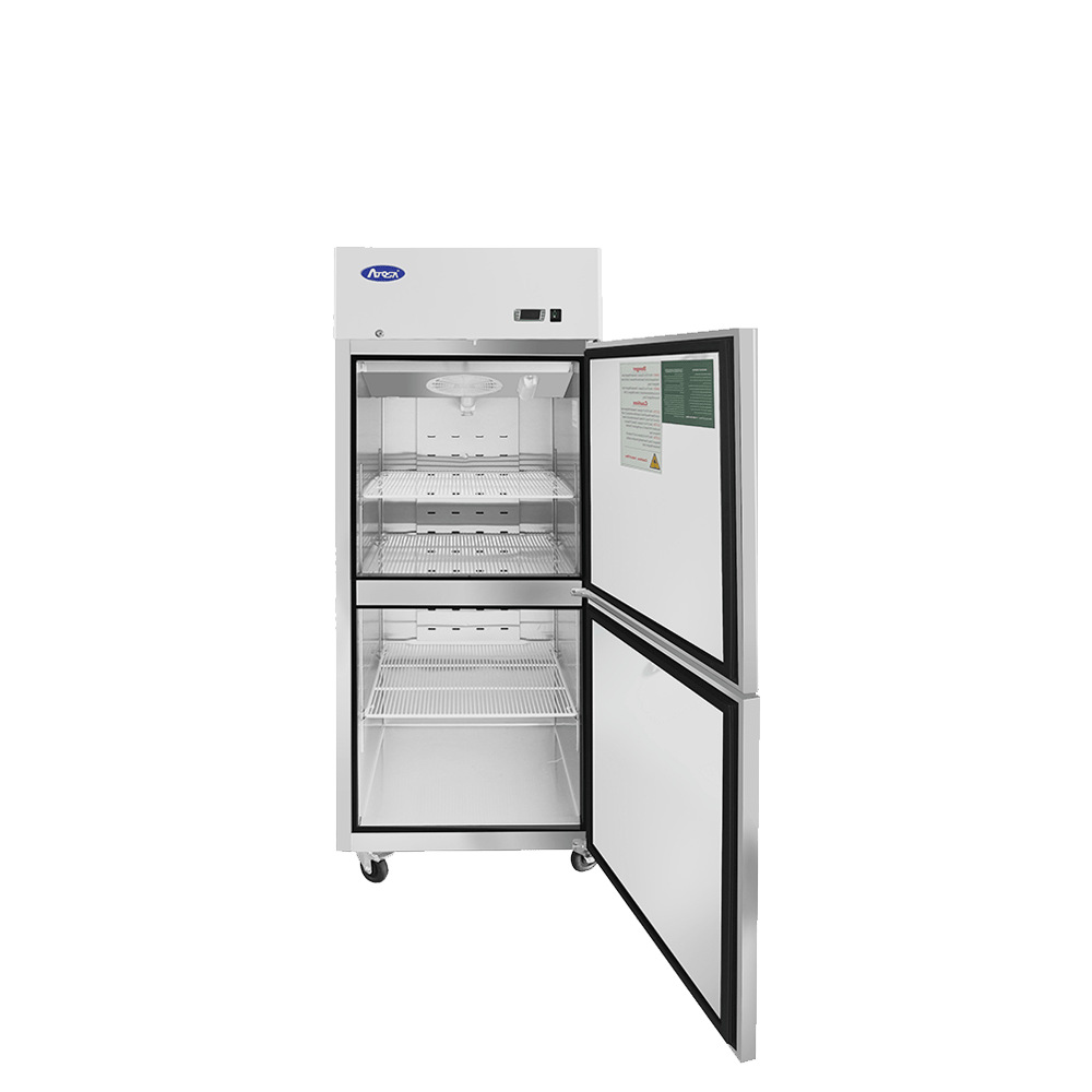Atosa MBF8010GR 29" Top Mount 2 Divided Door Reach-In Refrigerator, 21.4 Cu. Ft.