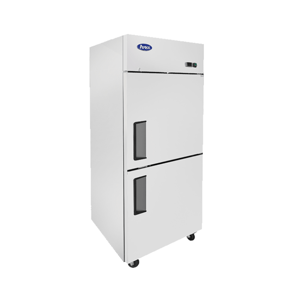 Atosa MBF8010GR 29" Top Mount 2 Divided Door Reach-In Refrigerator, 21.4 Cu. Ft.