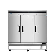Atosa MBF8508GR 82" Bottom Mount 3-Door Reach-In Refrigerator, 68 Cu. Ft.