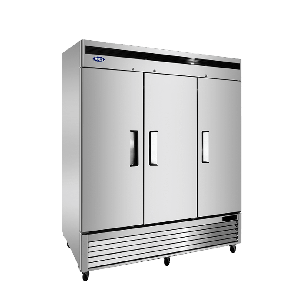 Atosa MBF8508GR 82" Bottom Mount 3-Door Reach-In Refrigerator, 68 Cu. Ft.