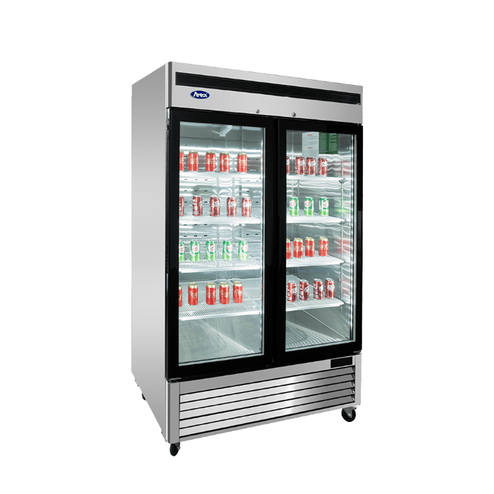 Atosa MCF8703ES 54" 2 Glass Door Reach-In Freezer, 44.8 Cu. Ft.