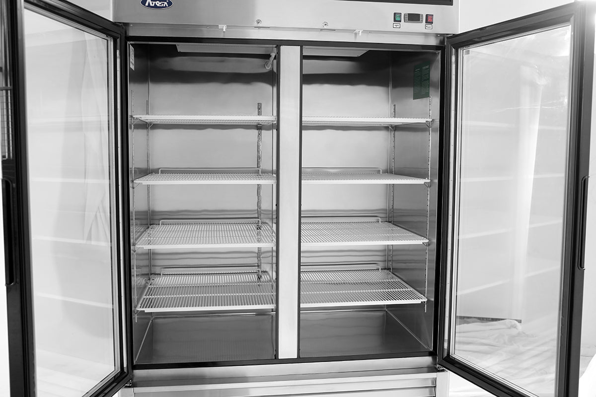 Atosa MCF8703ES 54" 2 Glass Door Reach-In Freezer, 44.8 Cu. Ft.