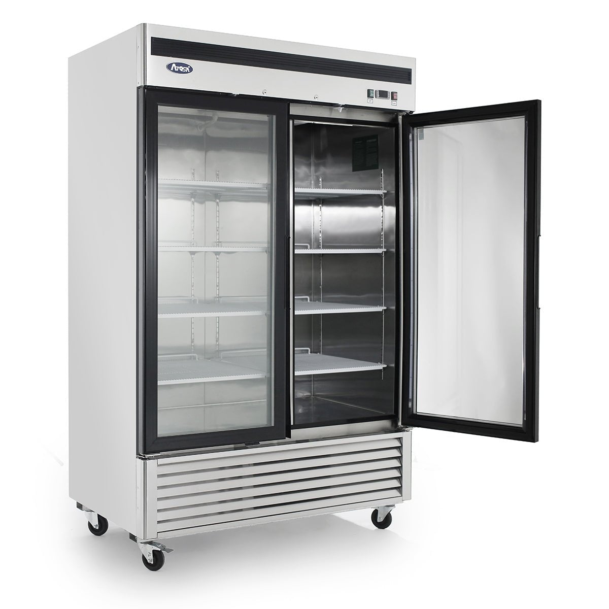 Atosa MCF8707GR 54" 2 Glass Door Merchandiser Cooler, 44.8 Cu. Ft.
