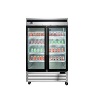 Atosa MCF8707GR 54" 2 Glass Door Merchandiser Cooler, 44.8 Cu. Ft.