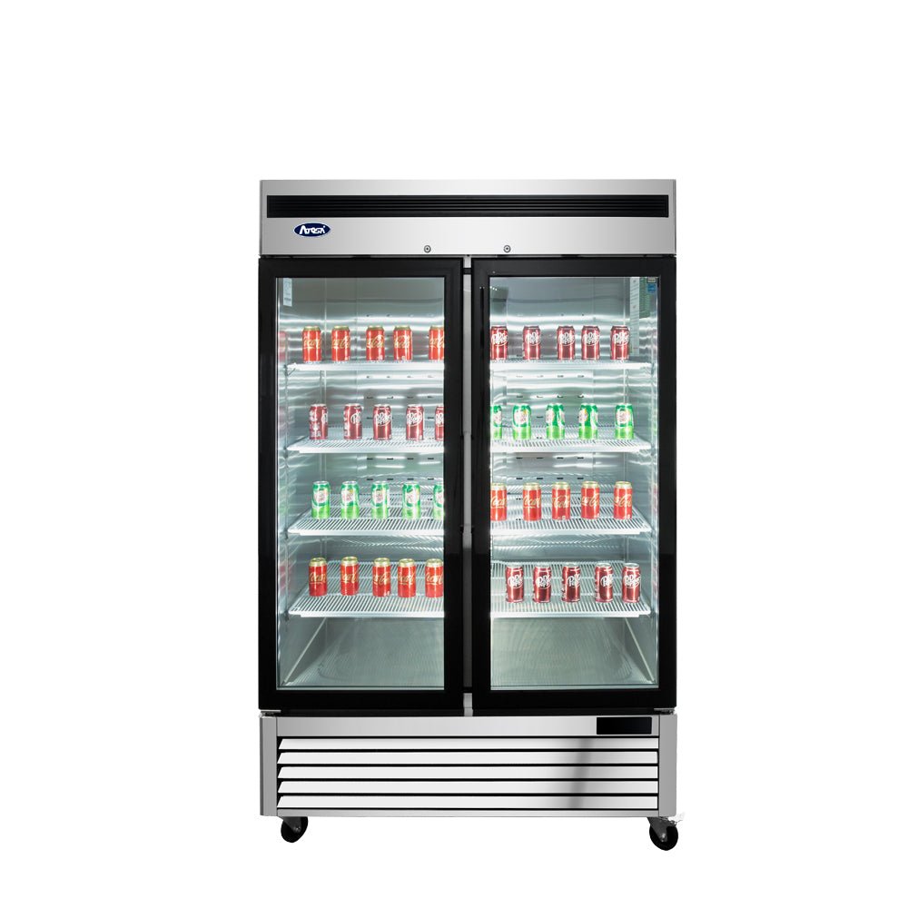 Atosa MCF8707GR 54" 2 Glass Door Merchandiser Cooler, 44.8 Cu. Ft.