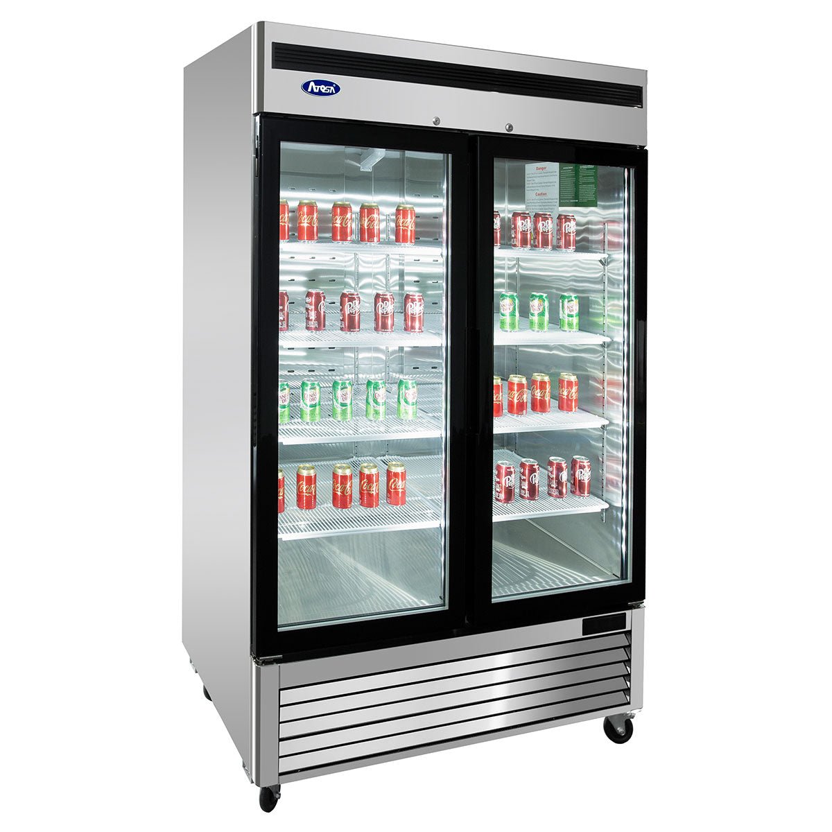 Atosa MCF8707GR 54" 2 Glass Door Merchandiser Cooler, 44.8 Cu. Ft.