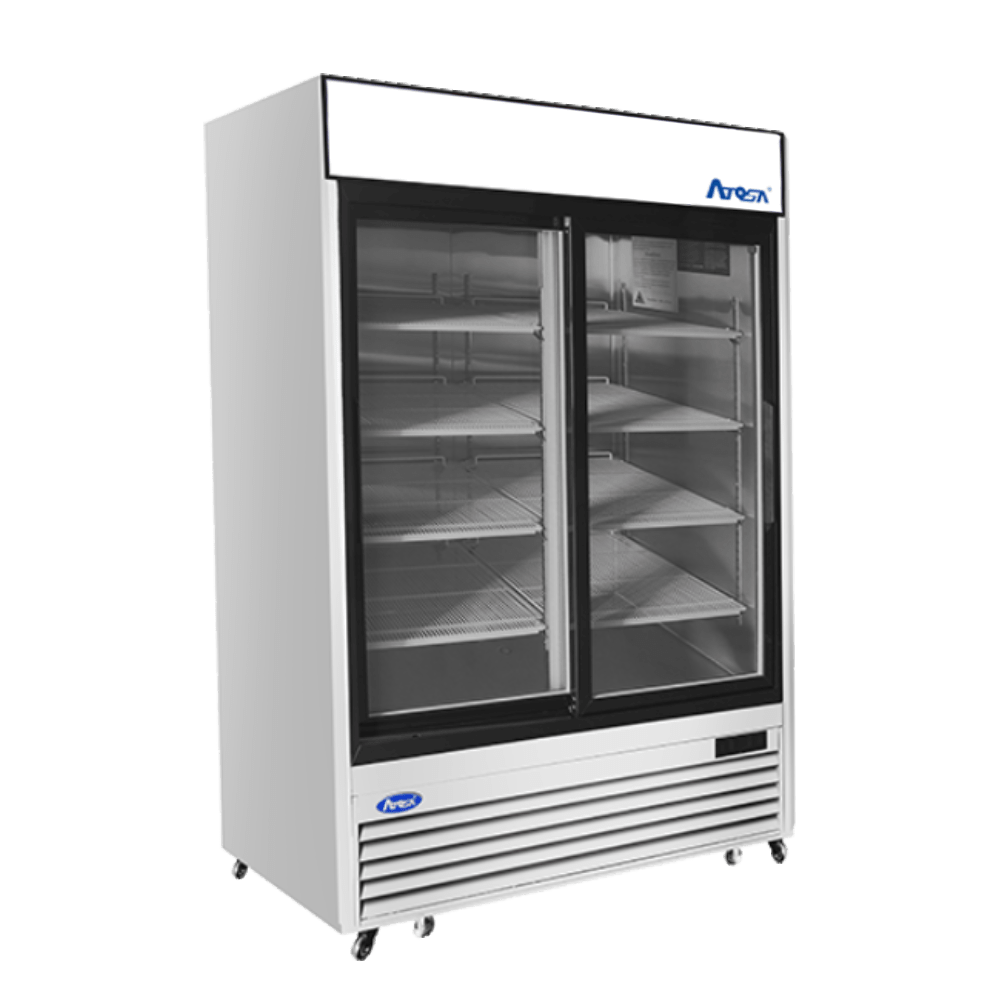 Atosa MCF8709GR 54" 2 Glass Door Merchandiser Cooler, 44.9 Cu. Ft.