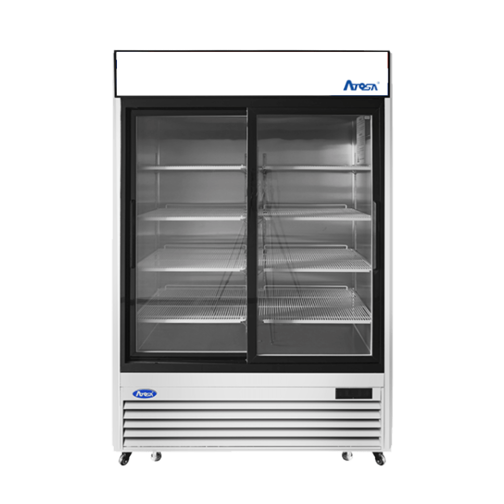 ATOSA MCF8709GR Bottom Mount Two Sliding Glass - Door Refrigerator