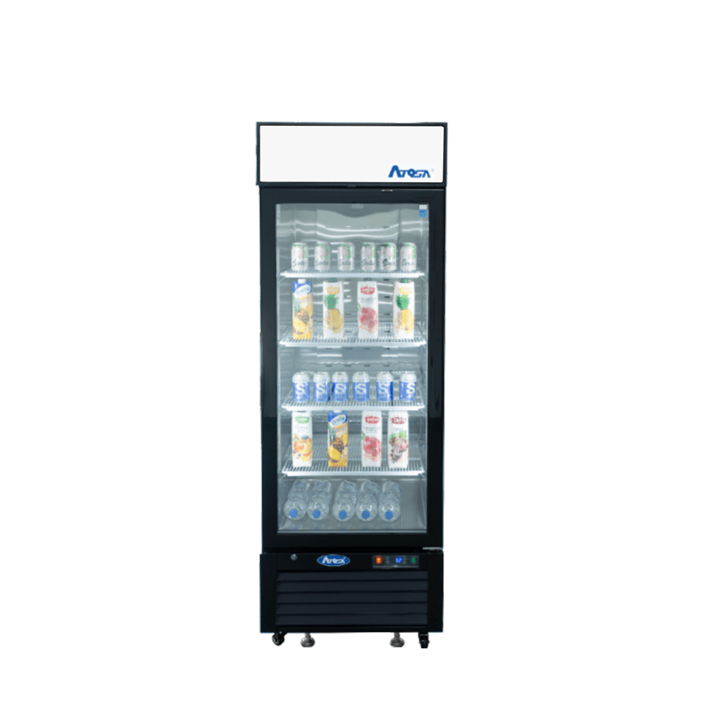 Atosa MCF8720GR 27" Black Cabinet 1 Glass Door Merchandiser Freezer, 19.4 Cu. Ft.