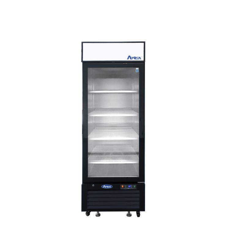 ATOSA MCF8722GR - Black Exterior Glass Single Door Refrigerated Merchandiser