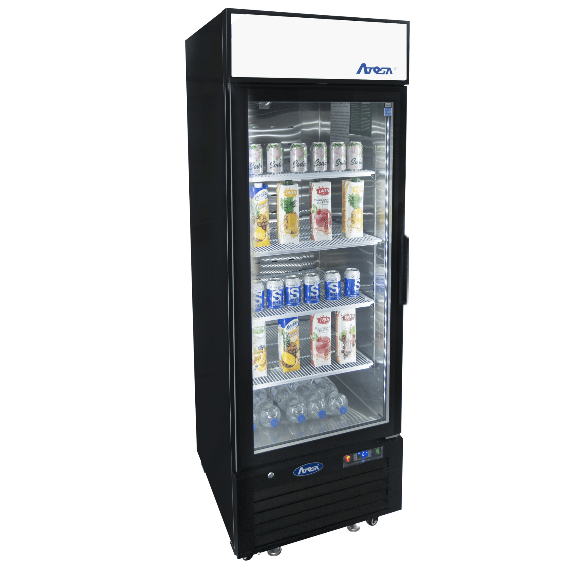ATOSA MCF8722GRL — Black Cabinet One Glass Door Merchandiser Cooler