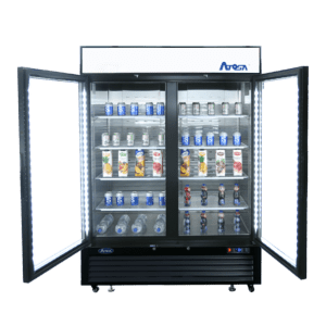 ATOSA MCF8723GR - Black Exterior Glass Two Door Refrigerated Merchandiser