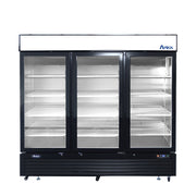 Atosa MCF8724GR 82" Black Cabinet 3 Glass Door Merchandiser Cooler, 69.5 Cu. Ft.