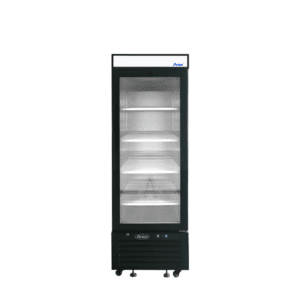 Atosa MCF8726GR 24" Black Cabinet 1 Glass Door Merchandiser Cooler, 8.3 Cu. Ft.