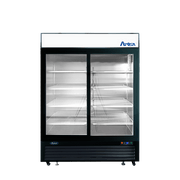 ATOSA MCF8727GR — Black Cabinet Two (2) Sliding Glass Door Merchandiser Cooler, 44.9 Cu. Ft.