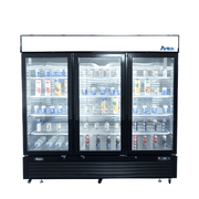 Atosa MCF8728GR 82" Black Cabinet 3 Glass Door Merchandiser Freezer, 68 Cu. Ft.