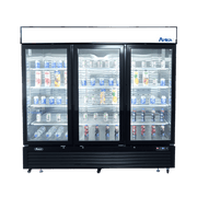 ATOSA MCF8728GR — Black Cabinet Three (3) Glass Door Merchandiser Freezer, 68 Cu. Ft.