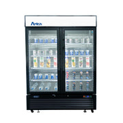 ATOSA MCF8732GR — Black Cabinet Two (2) Glass Door Merchandiser Freezer, 28.5 Cu. Ft.