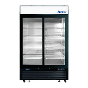 ATOSA MCF8733GR — Black Cabinet Two (2) Glass Door Merchandiser Cooler, 28.5 Cu. Ft.
