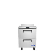Atosa MGF8423GR 27" Worktop Refrigerator with Drawers & Backsplash, 7.15 Cu. Ft.