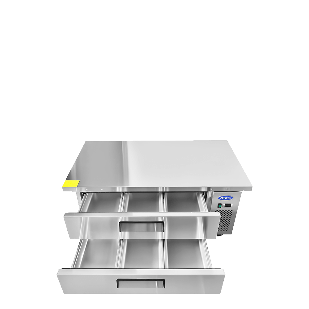 Atosa MGF8452GR 60" Refrigerated Chef Base, Extended Top, 8.4 Cu. Ft.
