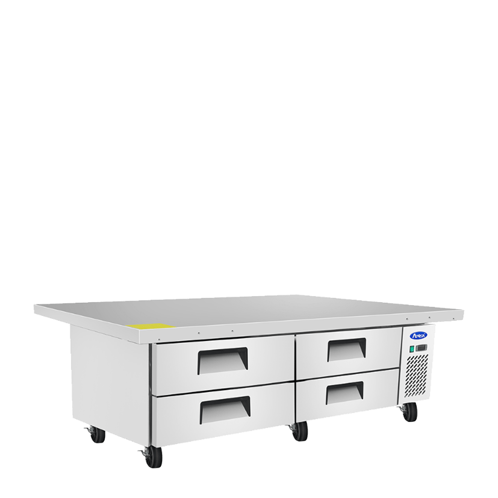 Atosa MGF8454GR 76" Refrigerated Chef Base, Extended Top, 12.1 Cu. Ft.