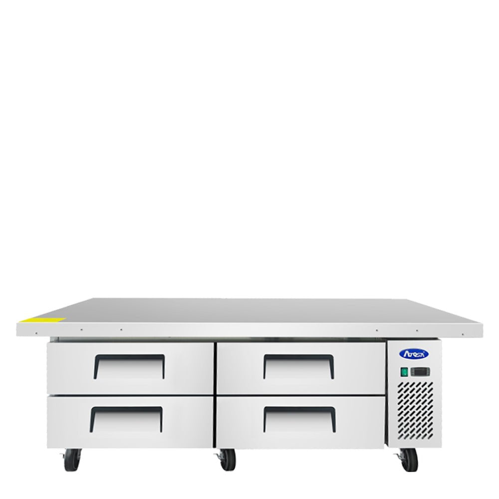 Atosa MGF8454GR 76" Refrigerated Chef Base, Extended Top, 12.1 Cu. Ft.