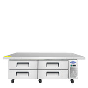Atosa MGF8454GR 76" Refrigerated Chef Base, Extended Top, 12.1 Cu. Ft.