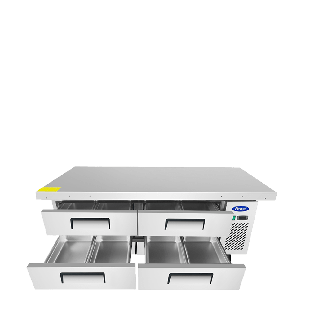 Atosa MGF8454GR 76" Refrigerated Chef Base, Extended Top, 12.1 Cu. Ft.