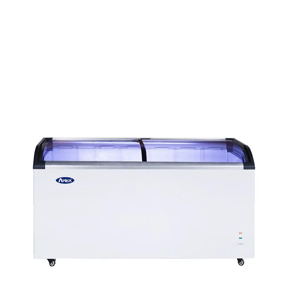 ATOSA MMF9113 — Curved Glass Top Chest Freezer